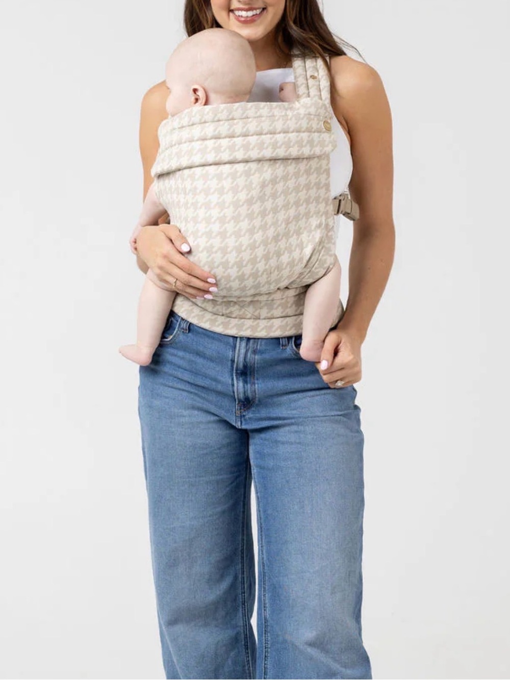 NIB MABÉ Beige Houndstooth Carrier